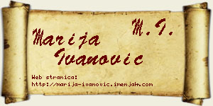 Marija Ivanović vizit kartica